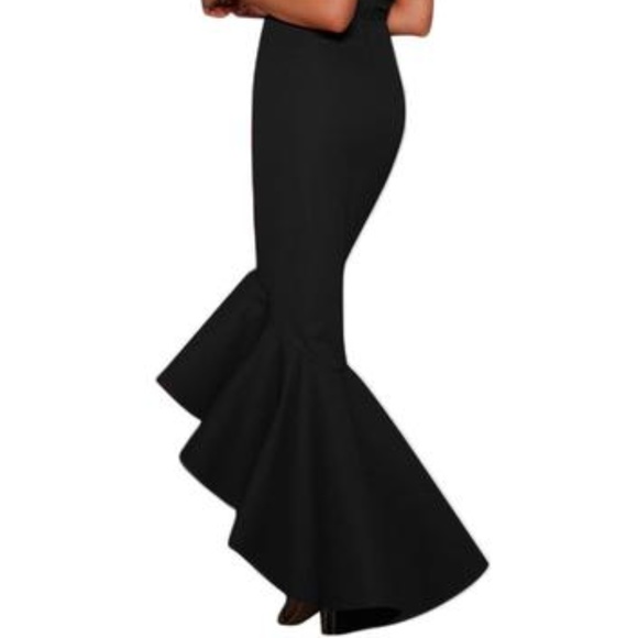 made2envy Lace Trim Off Shoulder Mermaid Maxi Part - Picture 3 of 8